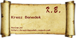 Kresz Benedek névjegykártya