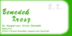 benedek kresz business card